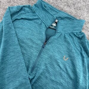 Northyard 1/4 Zip Pullover Mens 3XL Teal Heathered Performance Long Athletic
